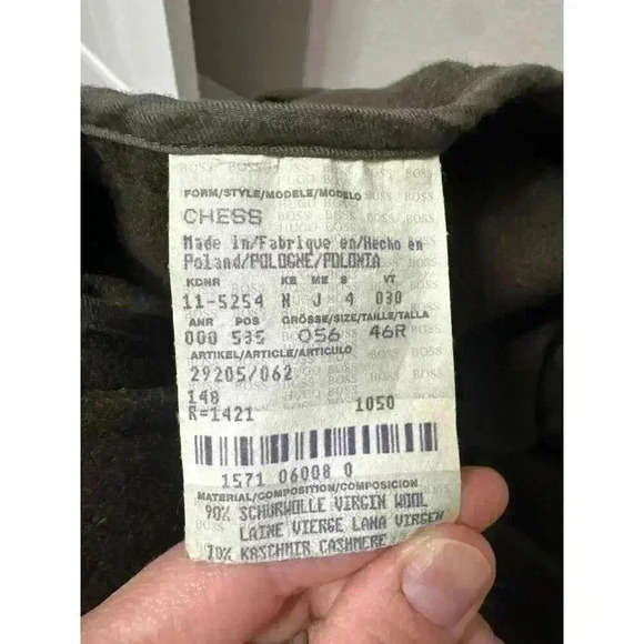 Vintage Hugo Boss Brown Wool Cashmere Buttons Jacket Coat 46R - Picture 6 of 7